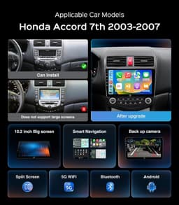 For Accord 7th radio Video In-Dash Units w/GPS 2003 10.2'' Car Radio Stereo Hond gallery image 3