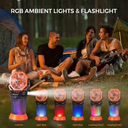 Portable Misting Fan Portable Fans Orange 2026 2026 New Mist Fan 3 Spray Nozzles gallery image 3