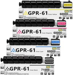 GPR61 GPR-61 Compatible Toner Cartridges 4 Pack with Chip Replacement for Canon gallery image 1