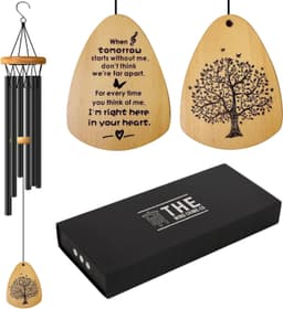 Wind Chime 26in Wind Chimes Black Memorial Wind Chimes Sympathy Gift Special Occ gallery image 1