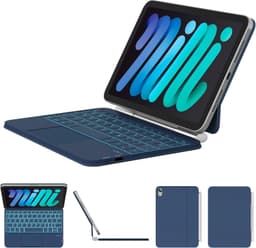 Classic Cases, Covers, Keyboard Folios Steel Blue 2024 for iPad mini 7 & Mini 6 gallery image 1