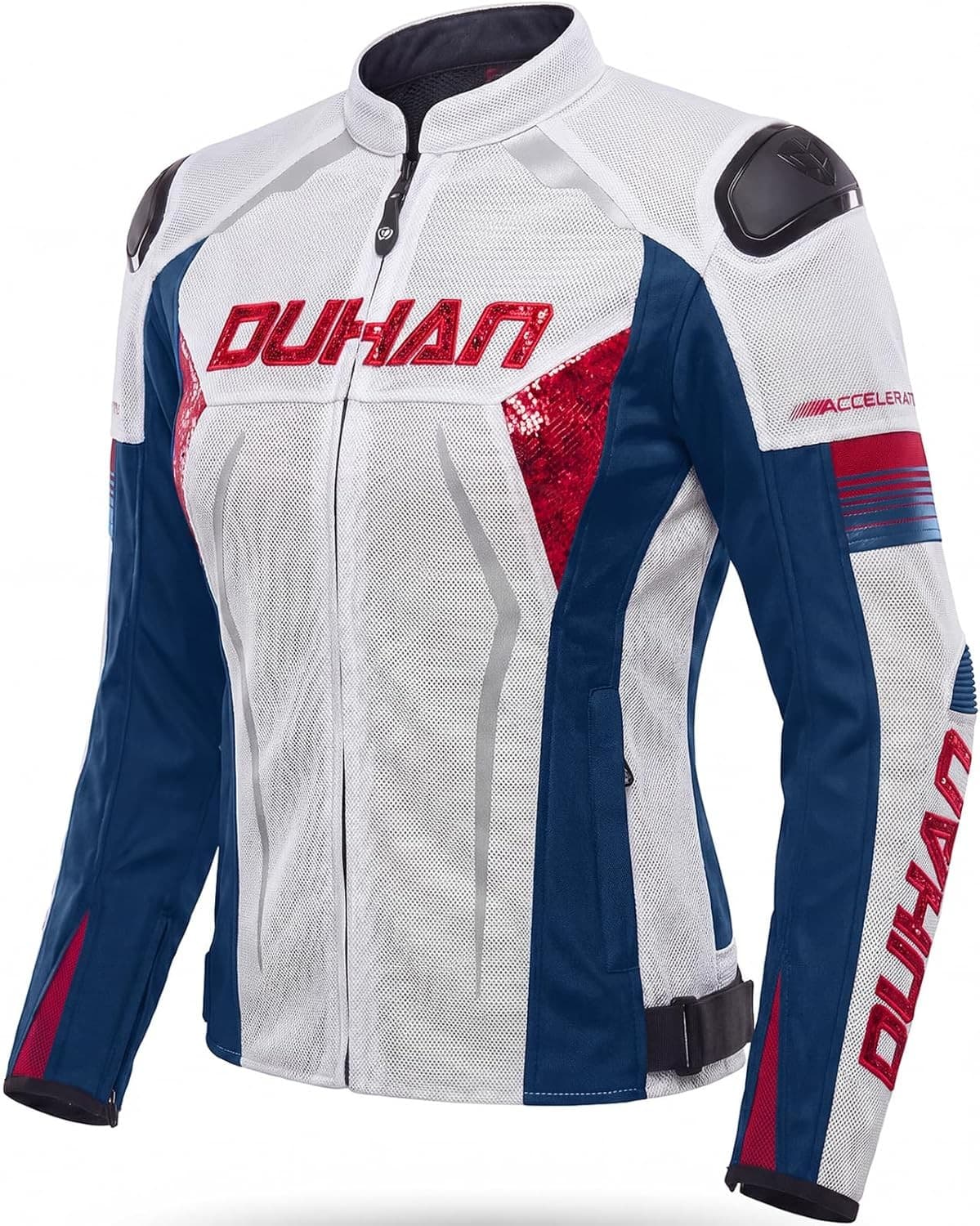 Mesh Motorcycle Jacket Shirt for Women Motorcycle Jackets White/Blue Motorcycle