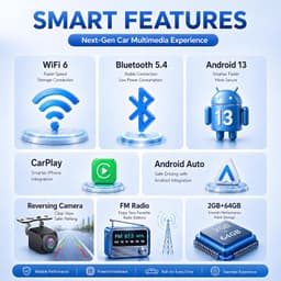 Android 13 Car Stereo Wireless CarPlay Android Auto Toyota Camry 2006-2011 Wi-Fi gallery image 8