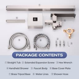 HDFB003 Faucets Brushed Nickel Waterfall Free Standing Tub Faucet Floor Mount Ba gallery image 4