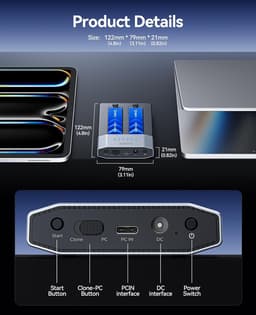 N2-C Drive Enclosures & Docks 20Gbps Dual Bay NVMe Enclosure Tool Free M.2 NVMe gallery image 3