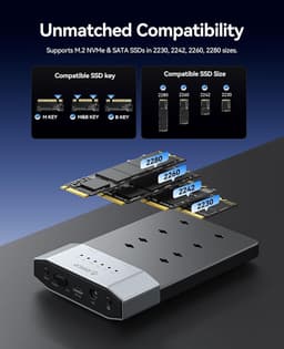 N2-C Drive Enclosures & Docks 20Gbps Dual Bay NVMe Enclosure Tool Free M.2 NVMe gallery image 4