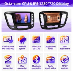 Android 13 Car Stereo Wireless CarPlay Android Auto Chrysler 200 2015-2017 Ready gallery image 3