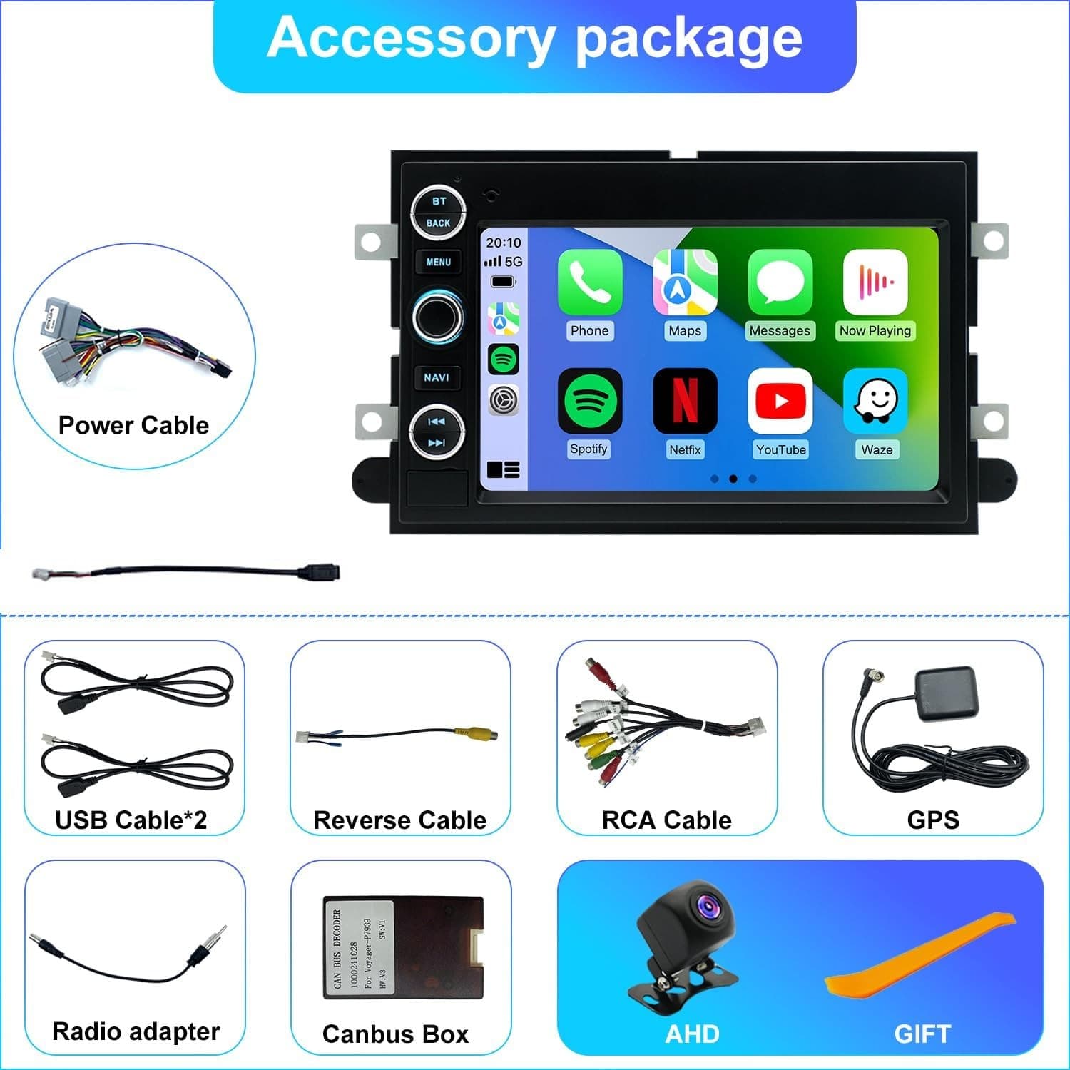 Android 13 Car Stereo Wireless CarPlay Android Auto Ford Mustang 2005-2009 Wi-Fi