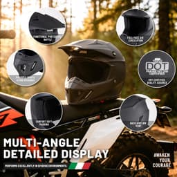 Dirt Motorcycle Helmet Motorcycle & Powersport Helmets Matte Black Dirt Full Fac gallery image 3