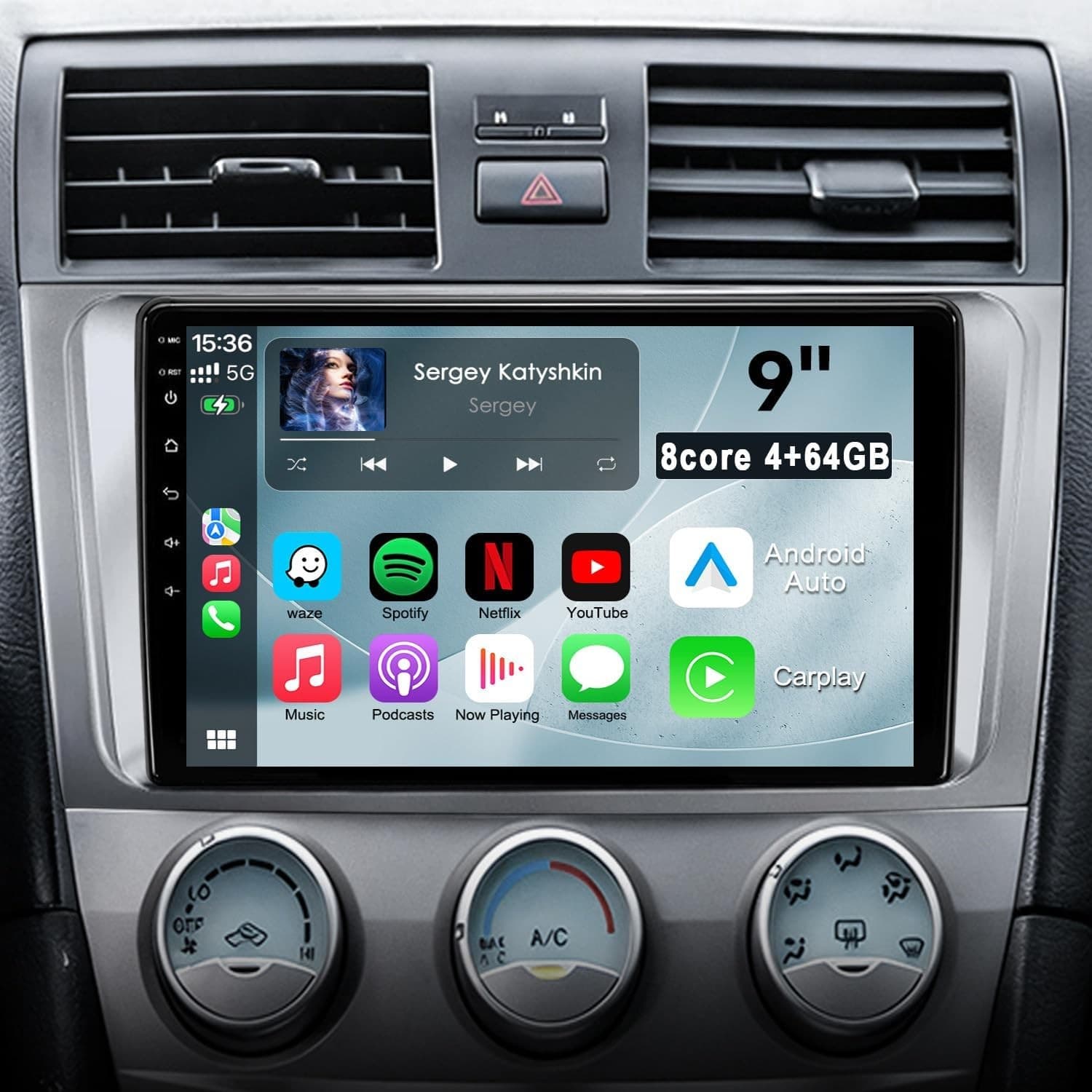 9in Android 13 Car Stereo Wireless CarPlay Android Auto Toyota Camry 2006-2011
