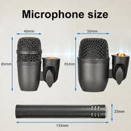 Mics Holder 7 Piece Drum Mic Kit Kick Drum Mic (Whole Metal) Snare Drums Cymbals gallery image 3