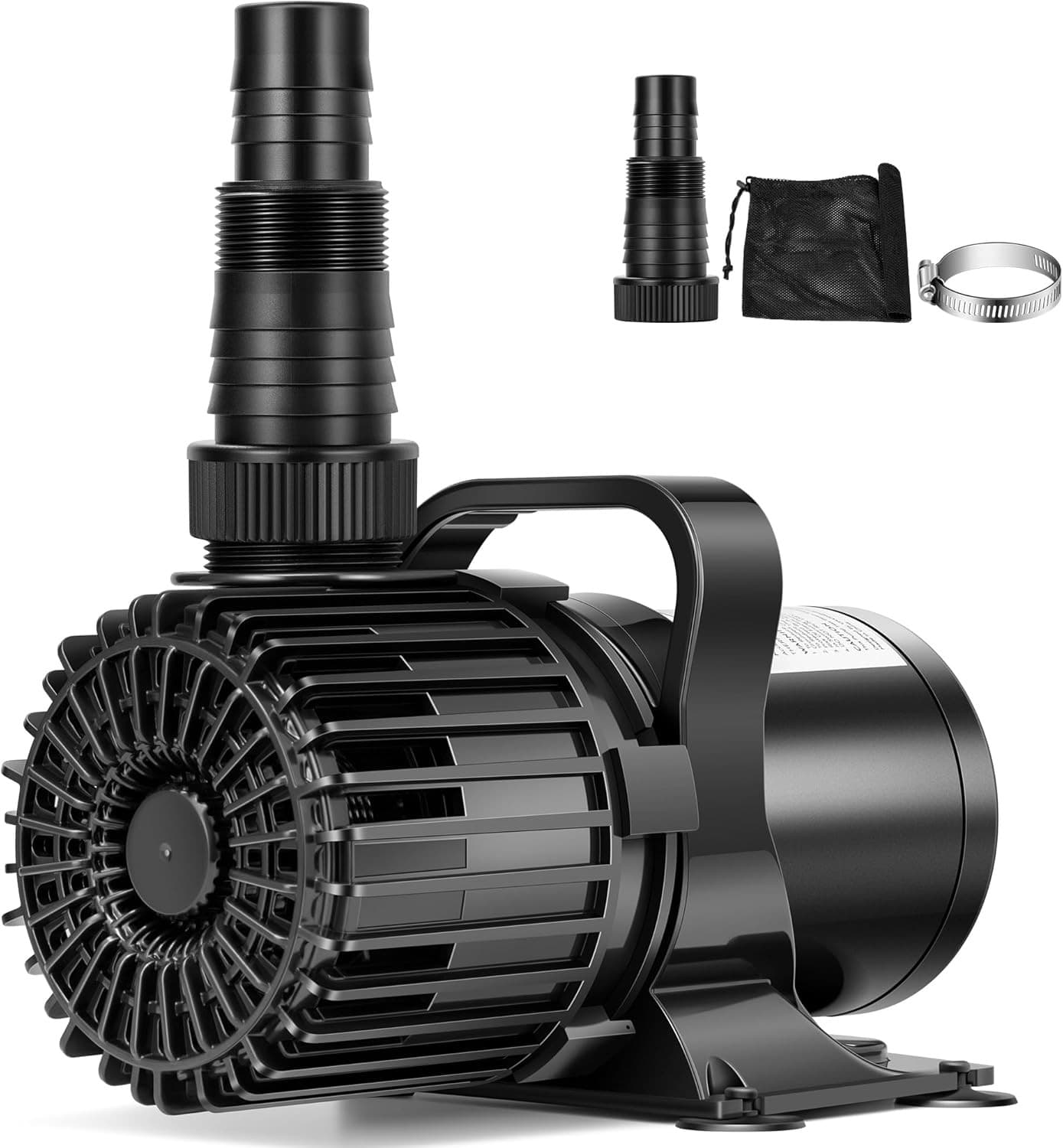 Portable Black 220W 4500GPH Submersible Water Pump 180° Seamless Adjustable Nozz