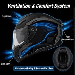 Motorcycle & Powersport Helmets Black Red Full Face Motorcycle Helmet Bluetooth gallery image 2