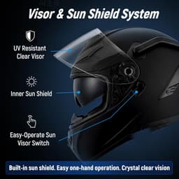 Motorcycle & Powersport Helmets Black Red Full Face Motorcycle Helmet Bluetooth gallery image 3