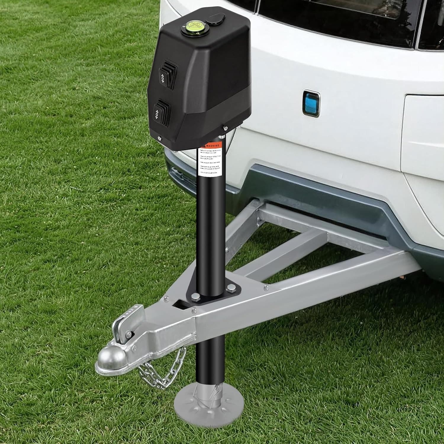 FSQJD76 Black 7600lbs Waterproof Electric Trailer Jack Built in Spirit Level Hea