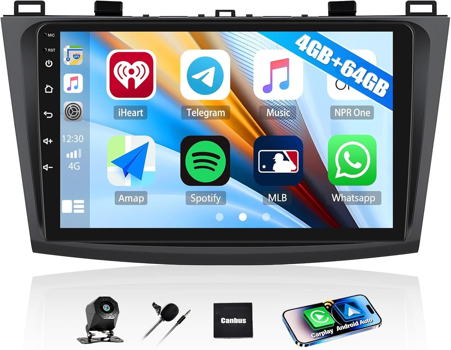 Android 13 Car Stereo Wireless CarPlay Android Auto Mazda 3 2010-2013 GPS 4+64GB