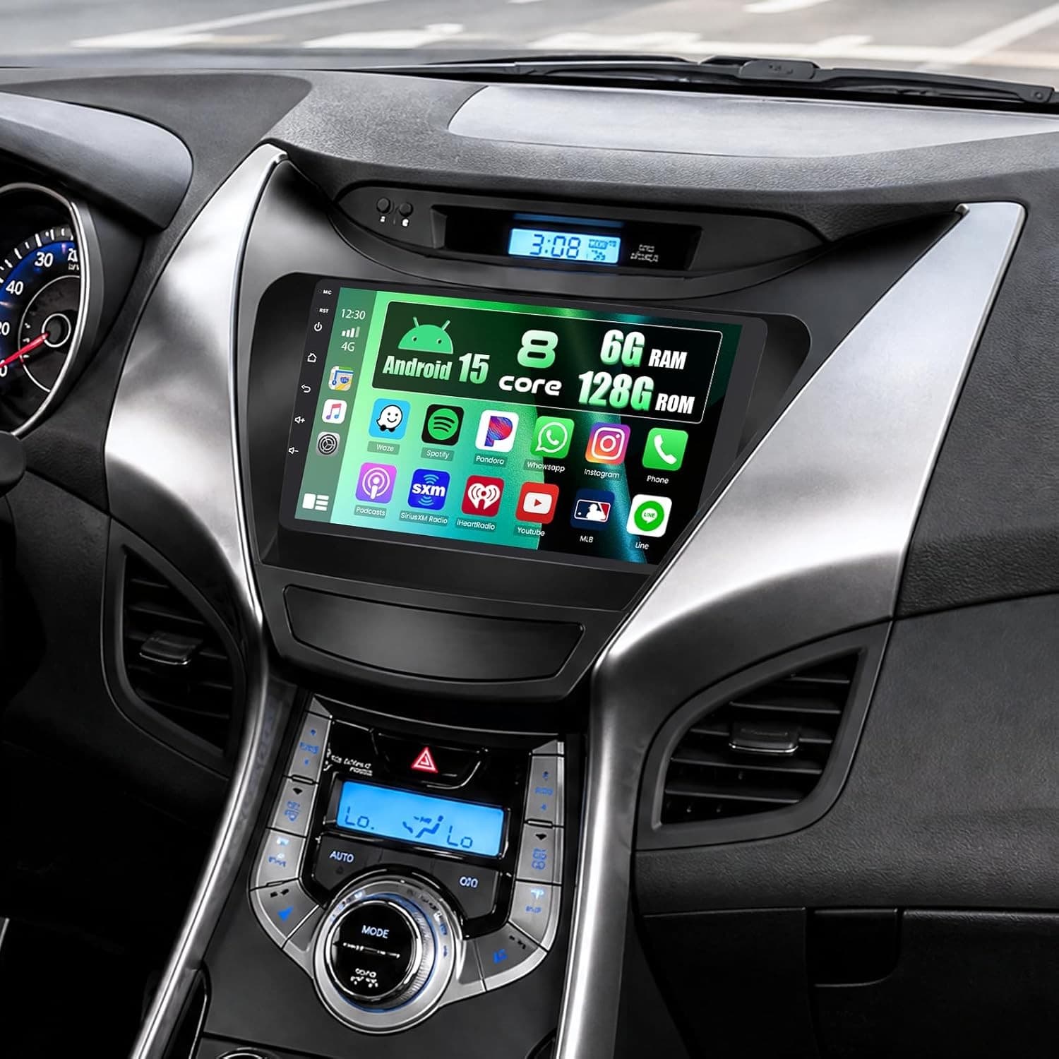 Android 13 Car Stereo Wireless CarPlay Android Auto Hyundai Elantra 2011-2013 FM