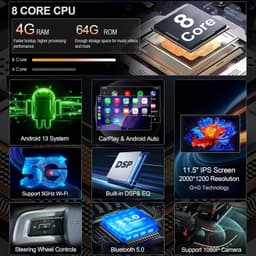 Android 13 Car Stereo Wireless CarPlay Android Auto Chevy Silverado 2007-2013 GM gallery image 2