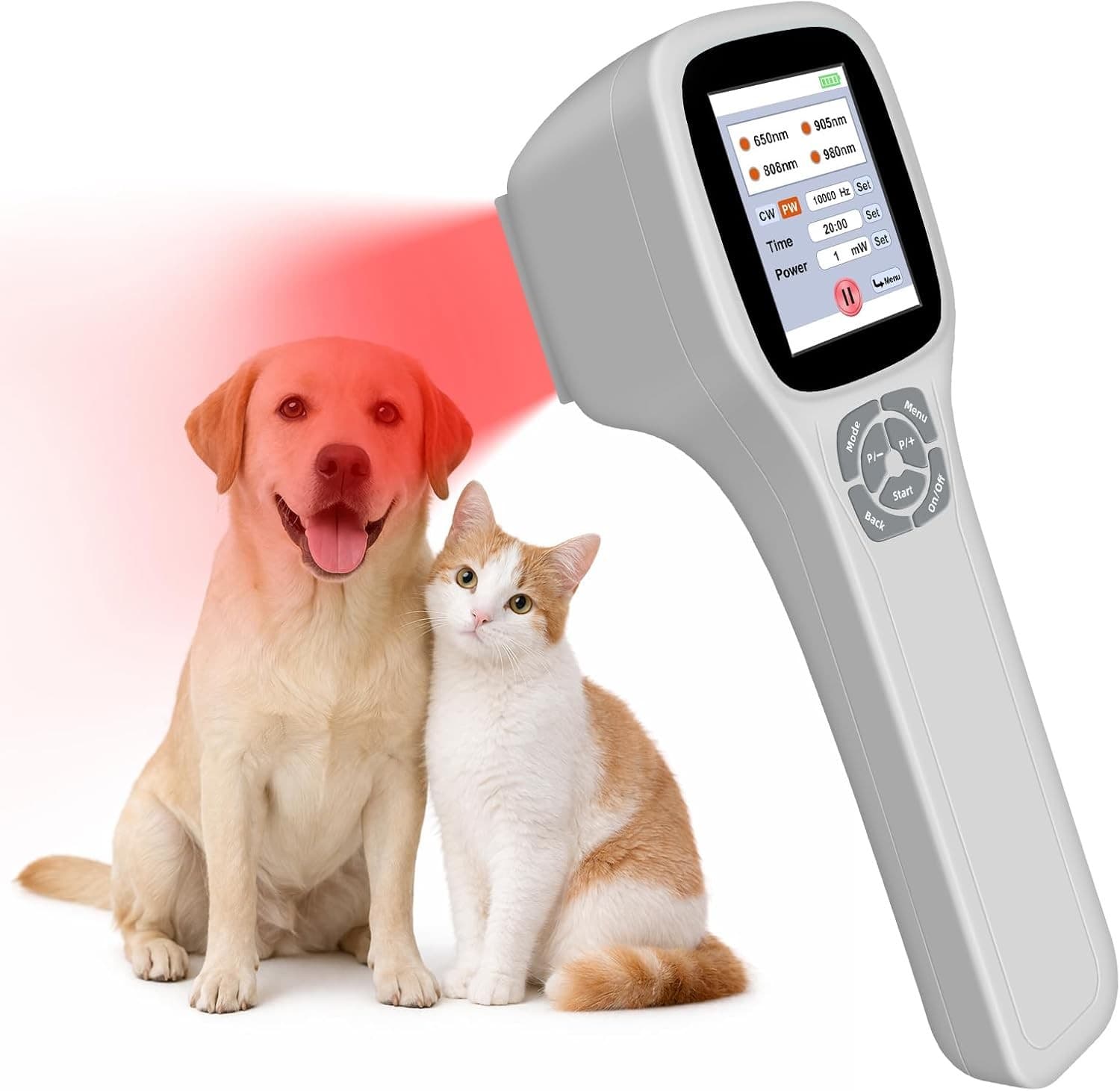 PMW-2500 GREY Cold Laser Therapy Device Dogs Handheld Infrared Light Laser Thera