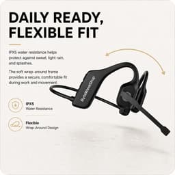 Trucker Bluetooth Headset Black Air Conduction Wireless Bluetooth Headphones Mic gallery image 4
