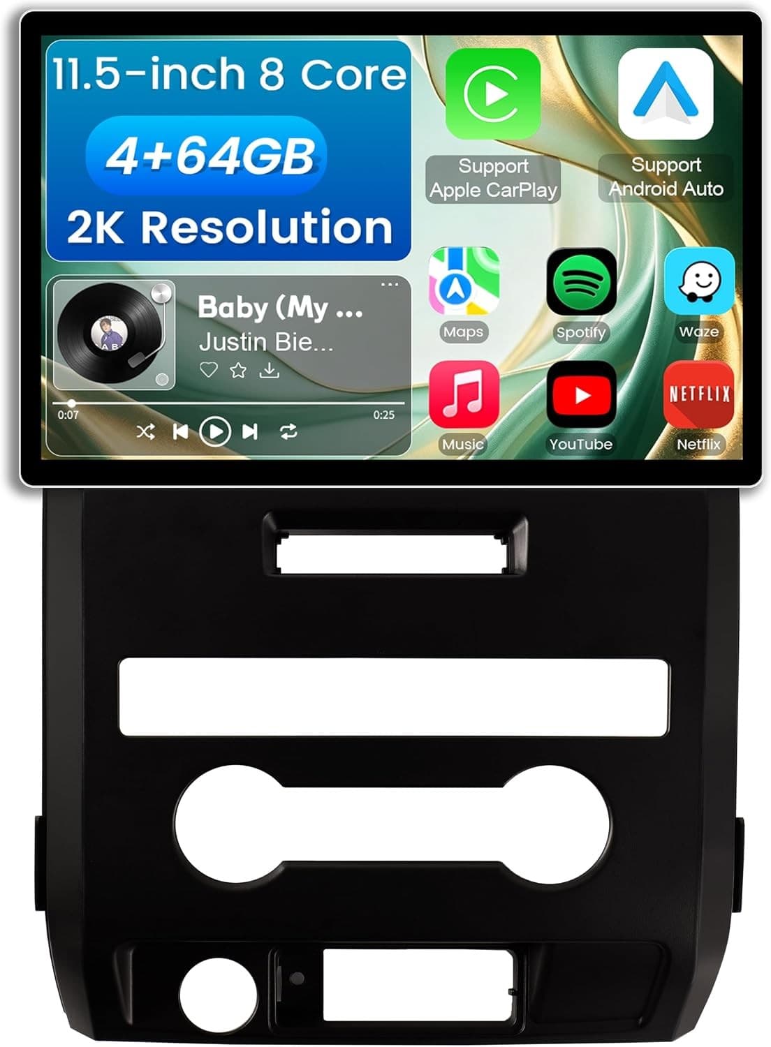 Android 13 Car Stereo Wireless CarPlay Android Auto Ford F150 2009-2012 AM Wi-Fi