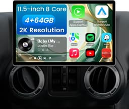 Android 13 Car Stereo Wireless CarPlay Android Auto Jeep Wrangler JK Compass Gra gallery image 1