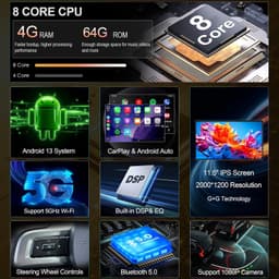 Android 13 Car Stereo Wireless CarPlay Android Auto Jeep Wrangler JK Compass Gra gallery image 2