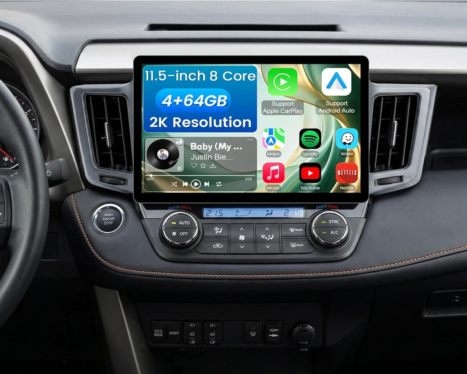Android 13 Car Stereo Wireless CarPlay Android Auto Toyota RAV4 2013-2018 GPS AM