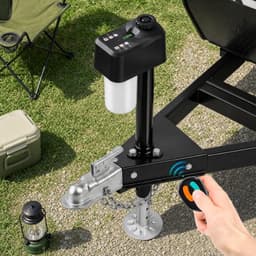 QJD-WRUU76 Jacks, Leveling & Chocks black 7600LBS Electric Trailer Jack 2pcs Rem gallery image 1