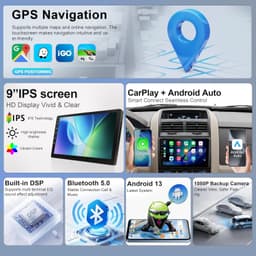 Android 13 Car Stereo Wireless CarPlay Android Auto Ford Escape 2007 2008 2009 2 gallery image 2