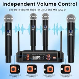 MC01 Microphones & Wireless Systems Black 4 Channel Wireless Microphone System gallery image 3