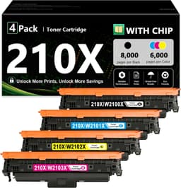 210X Toner Cartridges 4 Pack (B/C//Y/M) MFP 4301fdw 210A High Yield Compatible gallery image 1
