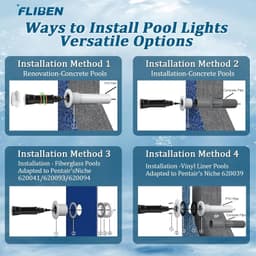 Pool & Spa Lights Lawn & Garden .com : FLIBEN 1.5 Inch RGBW LED Pool Lights Ingr gallery image 2