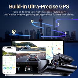 E89 Dash Cams Black 4K Dash Cam Front and Rear Car Dash Camera Built in GPS 5GHz gallery image 2