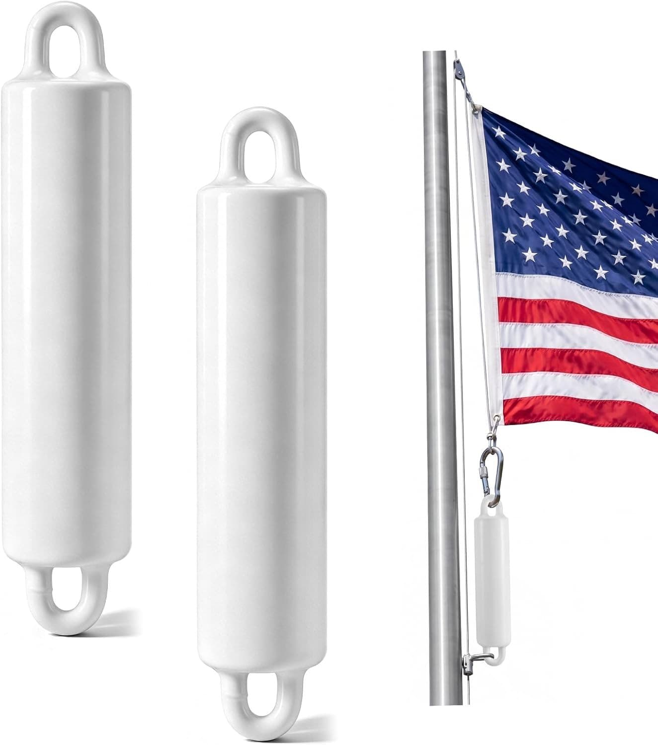 2 Pack 7lb Flag Pole Counterweight Double Eye Bolt Flag Weight Internal Halyard