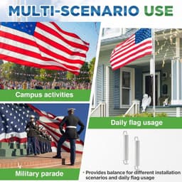2 Pack 7lb Flag Pole Counterweight Double Eye Bolt Flag Weight Internal Halyard gallery image 2