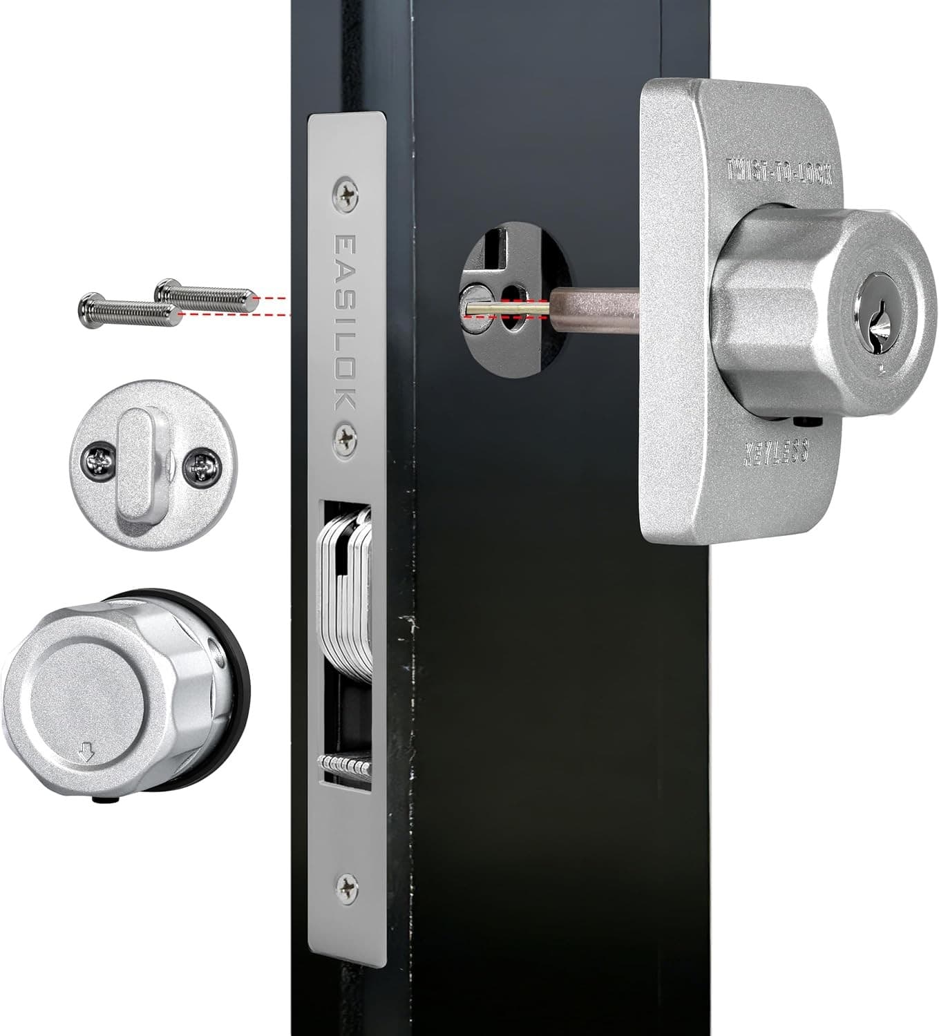 SM1850-FBM Silver SM1850 Mechanical Storefront Door Lock Commercial Door Lock Tw