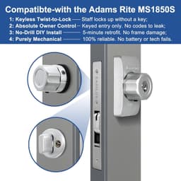 SM1850-FBM Silver SM1850 Mechanical Storefront Door Lock Commercial Door Lock Tw gallery image 2