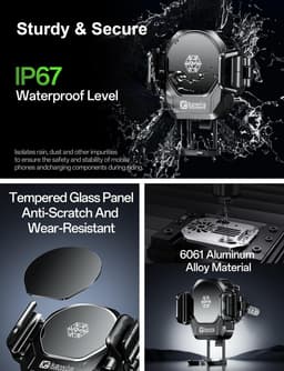 M26-A2 Mounts & Holders Black Motorcycle Fork Stem Cooling Phone Mount Wireless gallery image 4