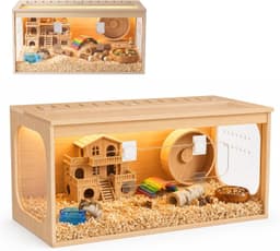XBD-HC-FR Cages, Hutches & Enclosure Guinea Pigs 32in Large Wooden Hamster Cage gallery image 1