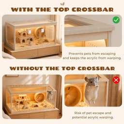 XBD-HC-FR Cages, Hutches & Enclosure Guinea Pigs 32in Large Wooden Hamster Cage gallery image 2