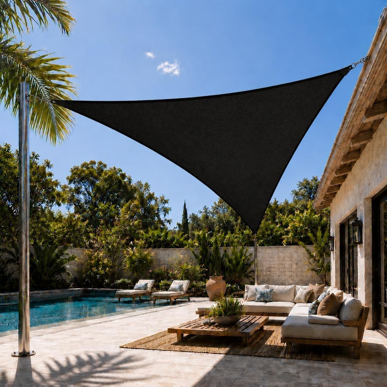 bbhdssfb32x32x32black Shade Sails Black 32x32x32 ft Black Premium Sun Shade Sail