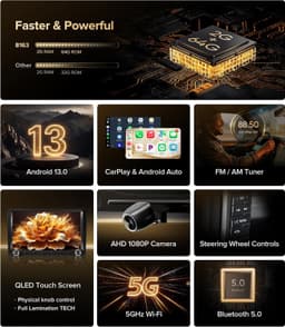 Video In-Dash Units w/GPS 5G WiFi Navigation 9in Wireless CarPlay Radio Upgrade gallery image 3