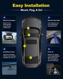 DKGEA 4K 1080P Front Rear Dash Cam WiFi GPS HDR ZD72D gallery image 2