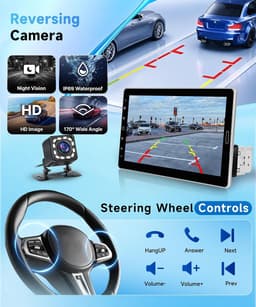 Video In-Dash Units w/GPS 10.1 Inch Single Din Radio CarPlay Android Auto Blueto gallery image 3