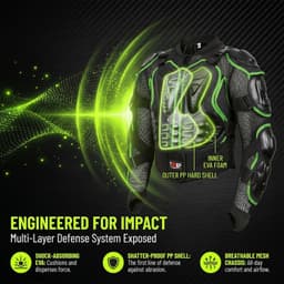 YebcKidsYouthJacket02 Chest Protectors Black Kids Motorcycle Armor Jacket Teenag gallery image 2