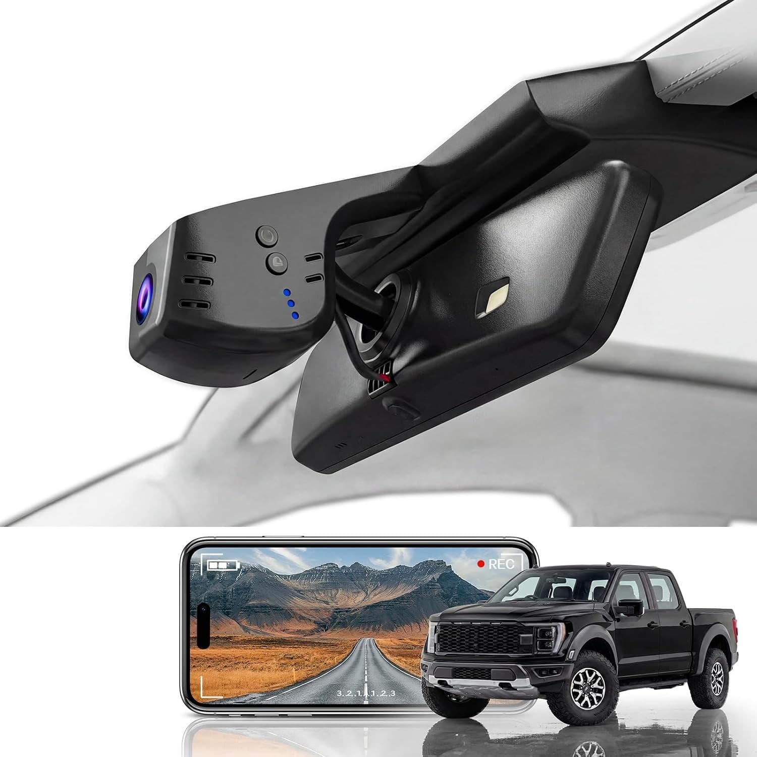 Front 4K Dash Cam for Ford F150 2018-2025 F250 F350 OEM Style 64GB Card
