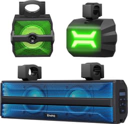 Ehaho 16 in 2.1CH UTV Sound Bar Subwoofer RGB Bluetooth Waterproof gallery image 1