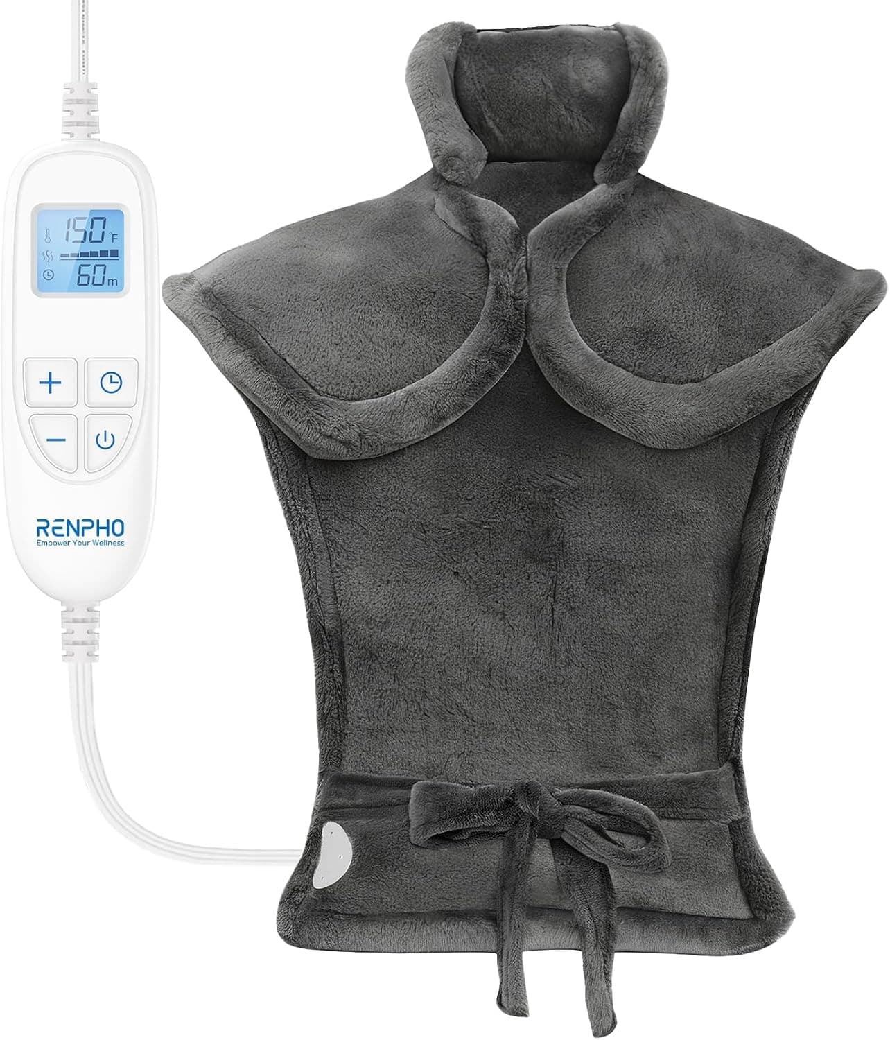 RENPHO 24 x 33 in Electric Heating Pad for Neck Shoulders and Back Gray