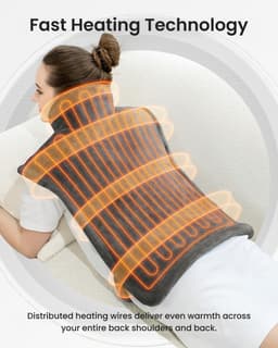 RENPHO 24 x 33 in Electric Heating Pad for Neck Shoulders and Back Gray gallery image 3